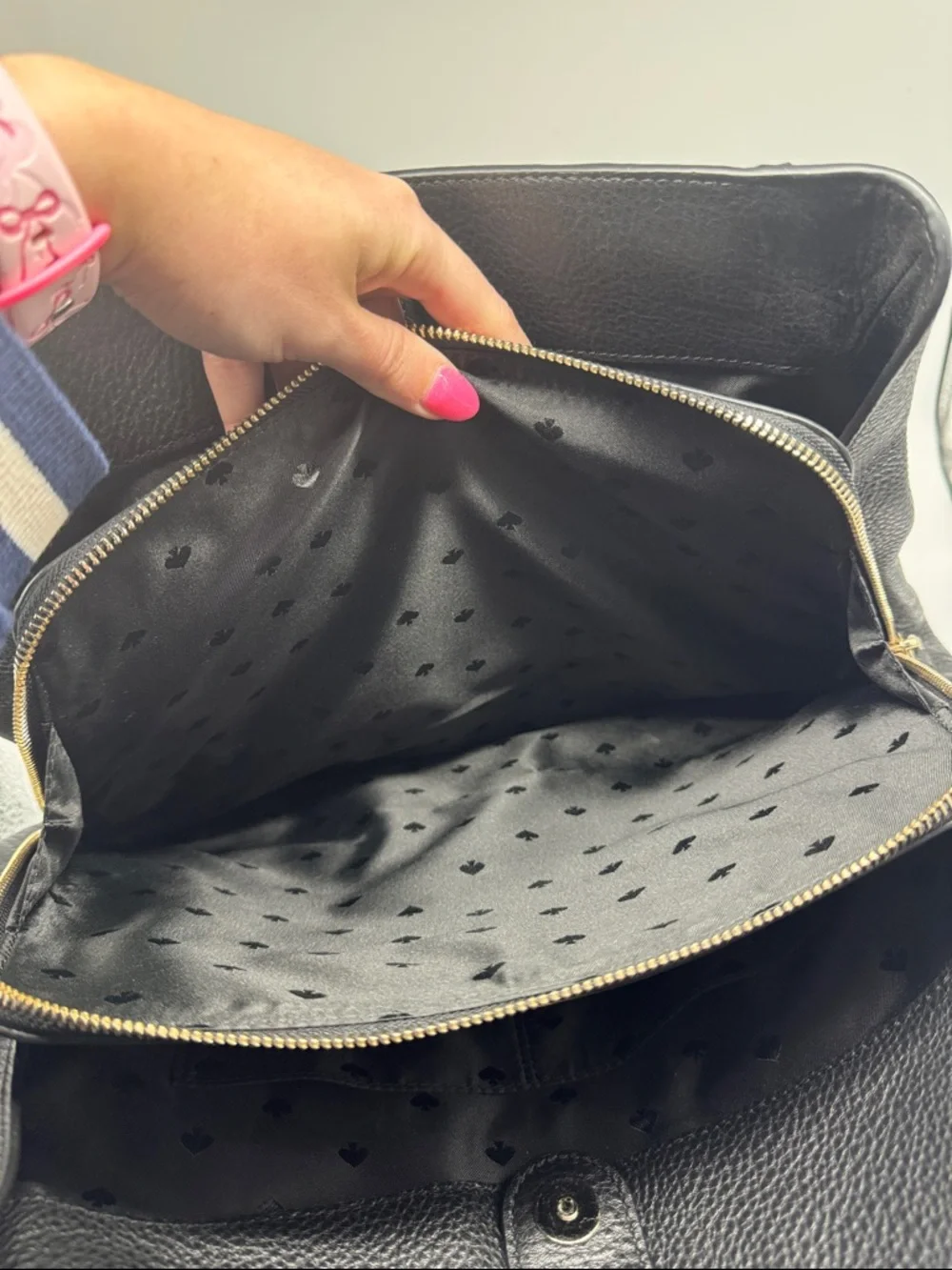 Kate Spade Jackson Medium‎ Triple Compartment Shoulder Bag Black Leather